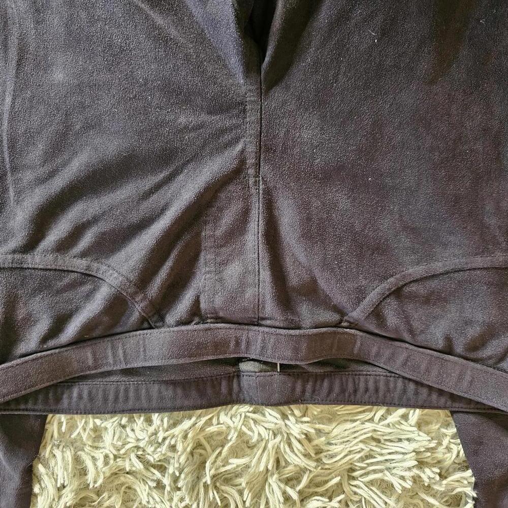HUE Black Velour Leggings with Waistband Detail, Size Small - Picture 3 of 6
